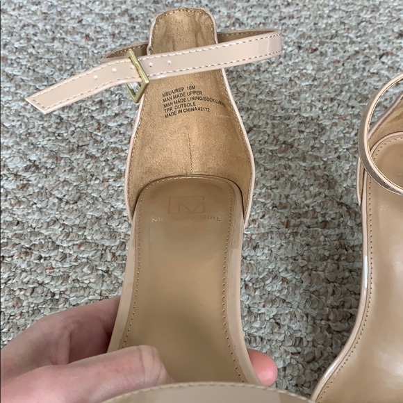 Nude open toe sandal heels, lightly worn, Size 10 - Picture 3 of 5